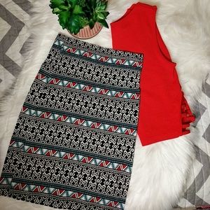 Charlotte Russe Aztec Pencil Skirt- X-Small